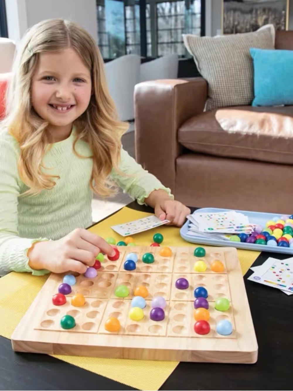 Color Sudoku Solid Wood Puzzle - Multicolor Peg Game